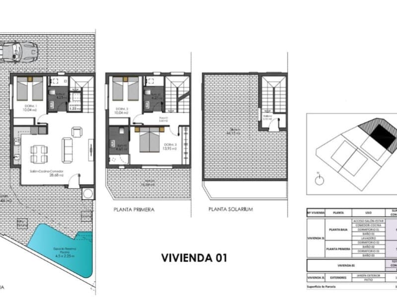 3 soveværelse Semi-Rækkehus til salg i Pilar de la Horadada med swimmingpool - € 425.000 (Ref: 10111758)