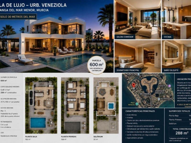 Rakentamaton maa myytävänä paikassa La Manga del Mar Menor - 294 900 € (Ref: 10148769)