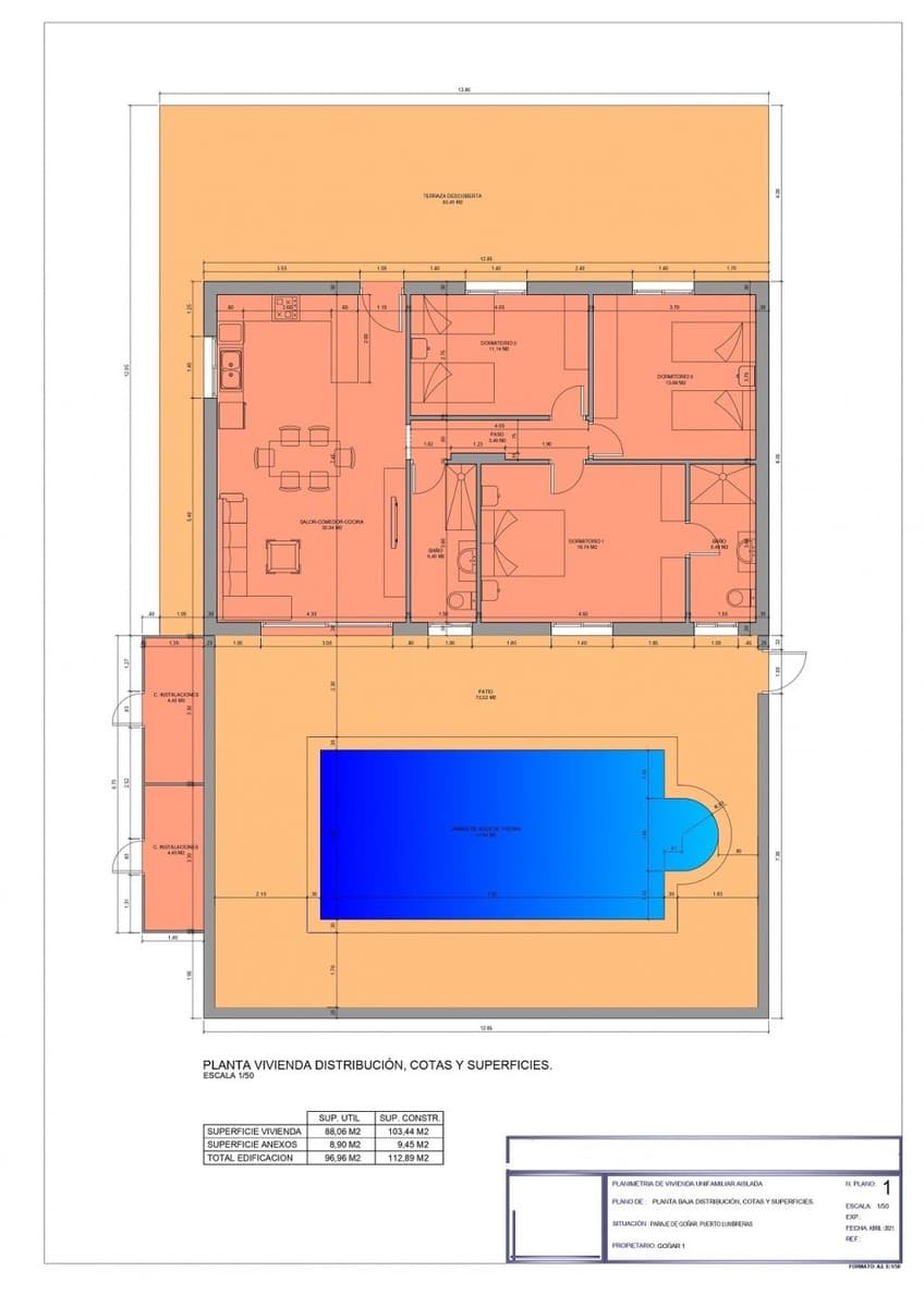 3 sovrum Finca/Hus på landet till salu i Puerto Lumbreras med pool - 195 000 € (Ref: 6678050)