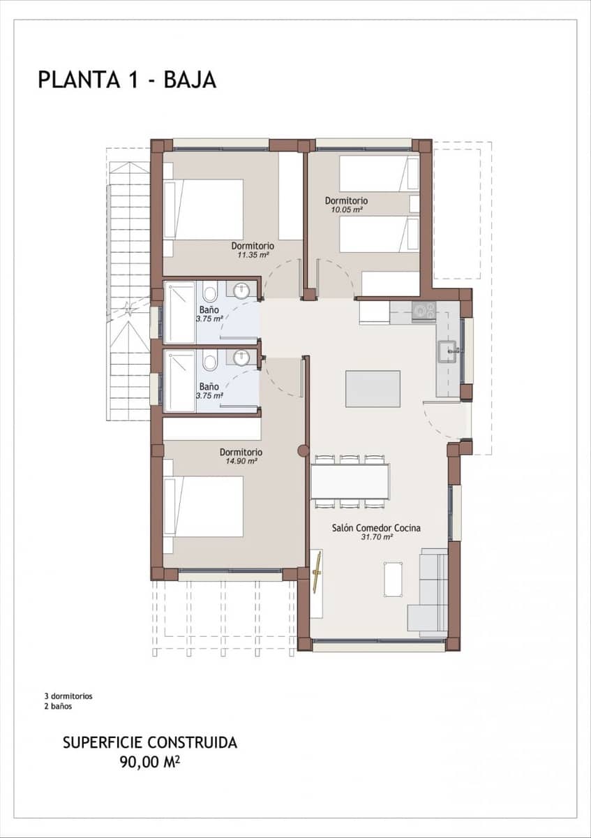 3 soverom Villa til salgs i Vera med svømmebasseng - € 429 000 (Ref: 7447730)