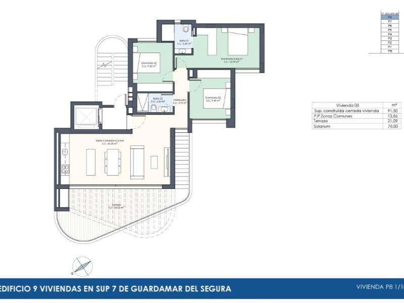 3 soveværelse Lejlighed til salg i Guardamar del Segura med garage - € 750.000 (Ref: 9876274)