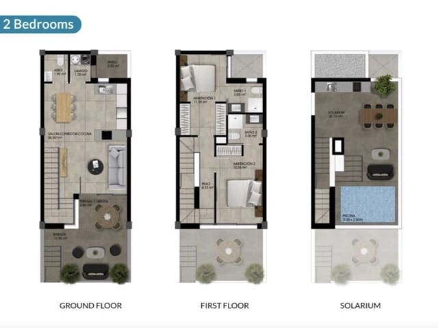 2 slaapkamer Halfvrijstaande villa te koop in Dolores met zwembad - € 269.000 (Ref: 9876316)