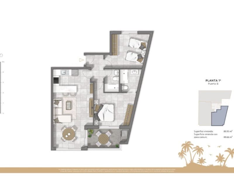 Apartamento de 2 habitaciones en Guardamar del Segura en venta con piscina - 332.500 € (Ref: 9878736)