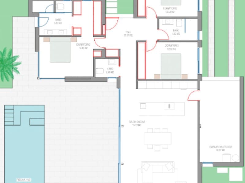 Pareado de 3 habitaciones en Los Alcázares en venta con piscina - 504.300 € (Ref: 9884695)
