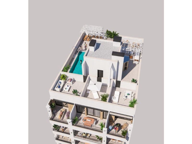 2 quarto Apartamento para venda em Torrevieja com piscina - 240 000 € (Ref: 9888012)