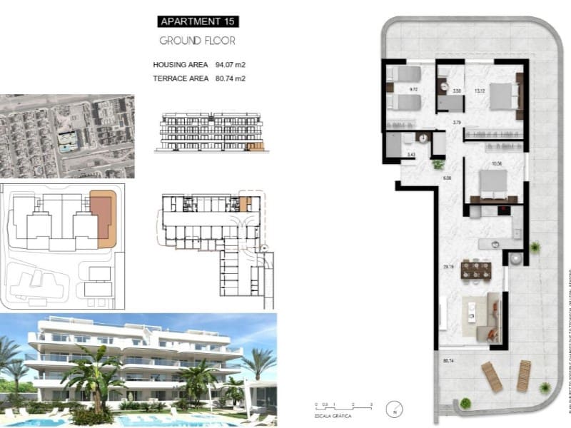 2 quarto Apartamento para venda em Orihuela com piscina - 399 000 € (Ref: 9892252)