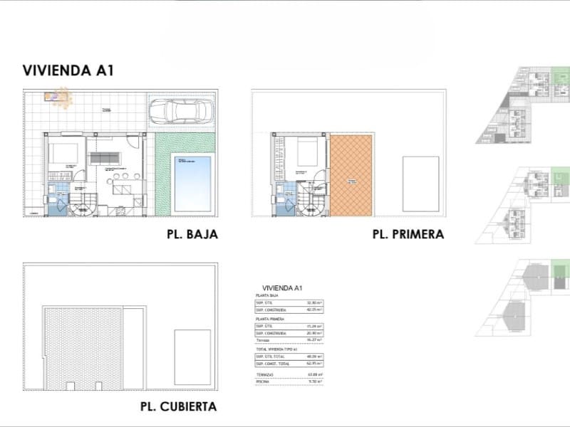 Pareado de 2 habitaciones en Puerto de Mazarron en venta con piscina - 249.900 € (Ref: 9900639)