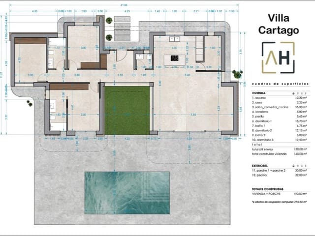 3 sovrum Villa till salu i Monforte del Cid med pool - 525 000 € (Ref: 9904607)