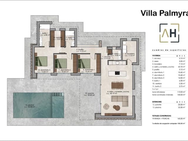 3 soveværelse Villa til salg i Centro, Elche / Elx med swimmingpool - € 507.000 (Ref: 9904608)