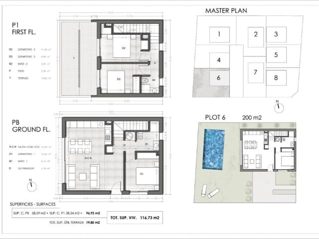 3 quarto Moradia para venda em Villamartin, Orihuela com piscina - 539 900 € (Ref: 9915736)