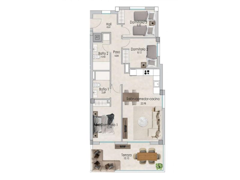 3 quarto Apartamento para venda em Santa Pola com piscina - 375 000 € (Ref: 9916903)
