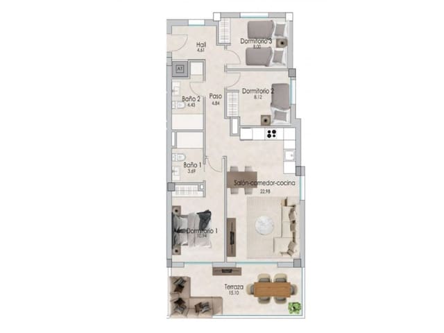 3 quarto Apartamento para venda em Centro, Santa Pola com piscina - 375 000 € (Ref: 9916903)