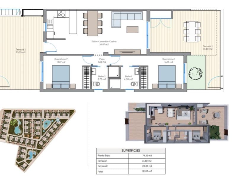 2 soverom Bungalow til salgs i Torrevieja med svømmebasseng - € 322 900 (Ref: 9927304)