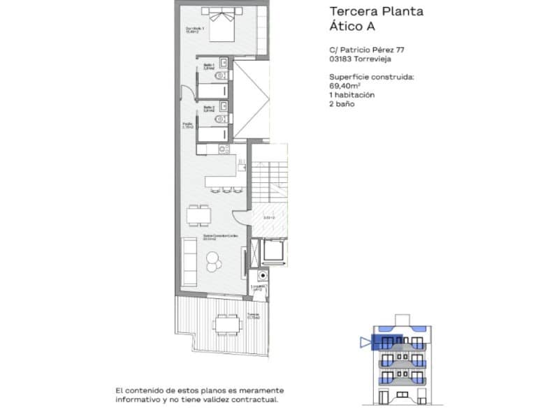 2 soveværelse Lejlighed til salg i Torrevieja med swimmingpool - € 309.000 (Ref: 9942426)