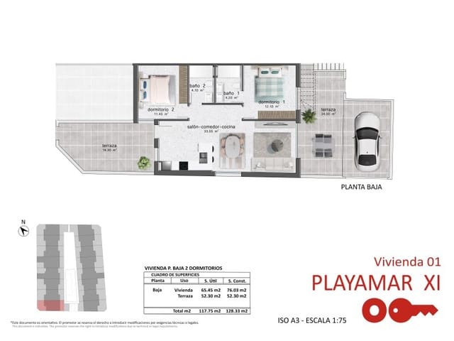 3 soveværelse Lejlighed til salg i Pilar de la Horadada ciudad, Pilar de la Horadada med swimmingpool garage - € 304.900 (Ref: 9947825)
