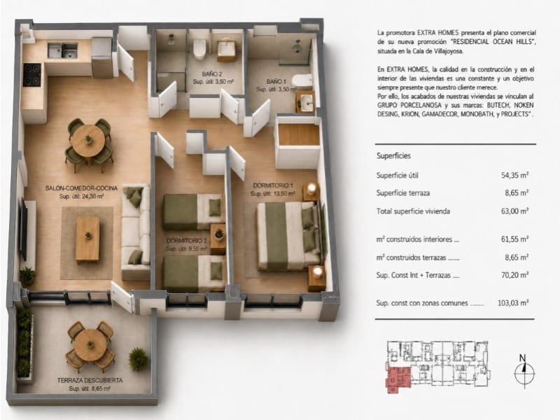 2 bedroom Apartment for sale in La Villajoyosa / Vila Joiosa with pool garage - € 735,750 (Ref: 9975350)