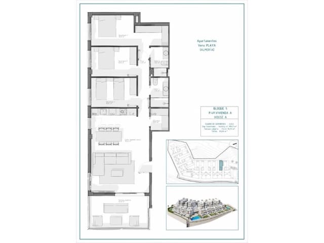 3 camera da letto Appartamento in vendita in Puerto Vera - Las Salinas, Vera con piscina - 275.000 € (Rif: 9977272)