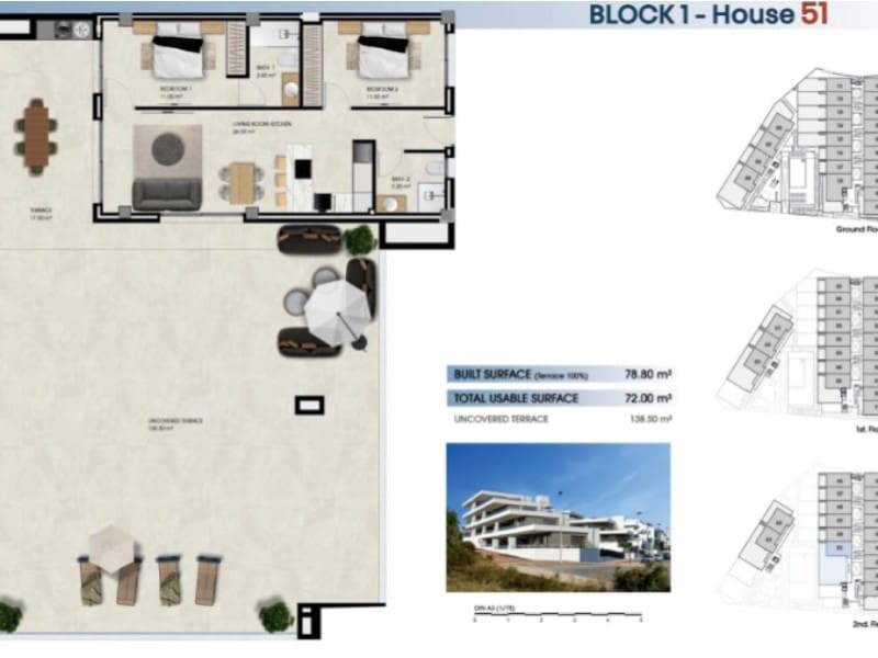 2 soverom Leilighet til salgs i La Marina med svømmebasseng garasje - € 299 000 (Ref: 9984861)