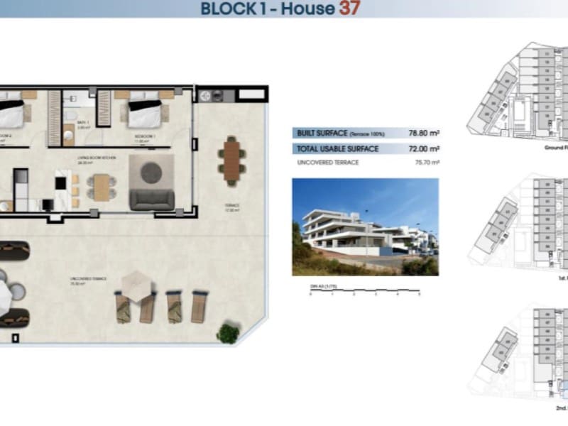 2 soverom Leilighet til salgs i La Marina med svømmebasseng garasje - € 299 000 (Ref: 9984861)