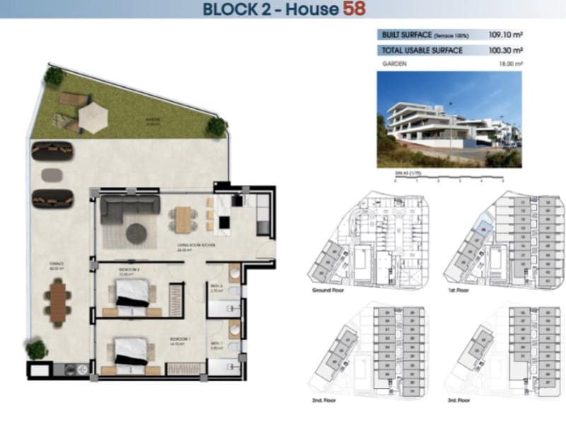 2 soverom Leilighet til salgs i La Marina med svømmebasseng garasje - € 299 000 (Ref: 9984861)