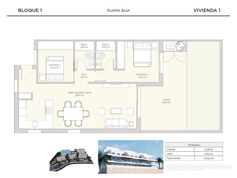 2 soverom Leilighet til salgs i Finestrat med svømmebasseng - € 402 900 (Ref: 9984874)