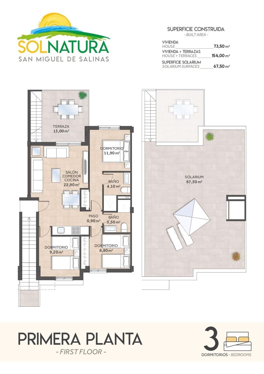 2 soveværelse Bungalow til salg i San Miguel de Salinas med swimmingpool - € 243.800 (Ref: 9630512)