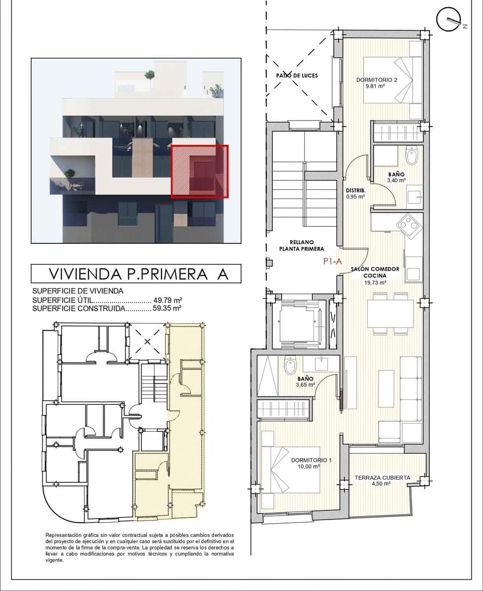 1 quarto Apartamento para venda em Torrevieja com piscina - 176 000 € (Ref: 9630524)