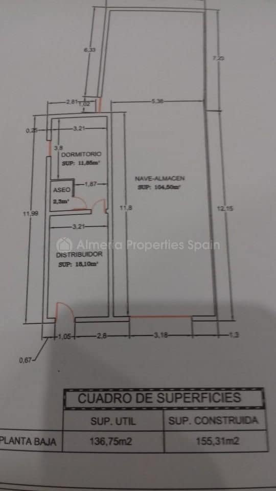 1 slaapkamer Finca/Landhuis te koop in Albox - € 55.000 (Ref: 5532225)