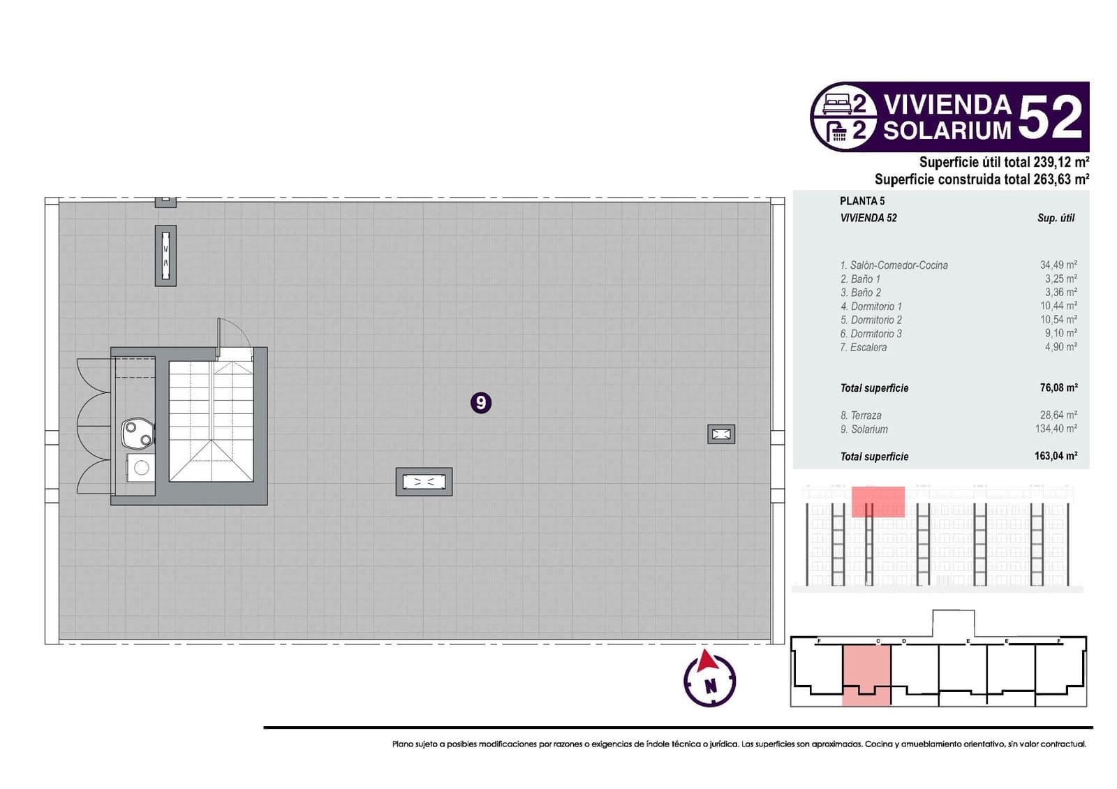 3 soverom Penthouse til salgs i Torrevieja med svømmebasseng - € 540 000 (Ref: 9171671)