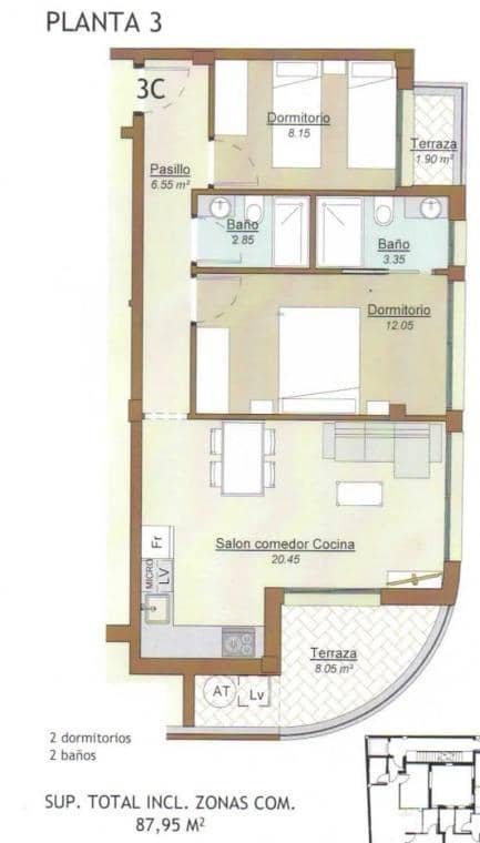 2 Zimmer Apartment zu verkaufen in Torrevieja mit Pool - 300.000 € (Ref: 9349393)