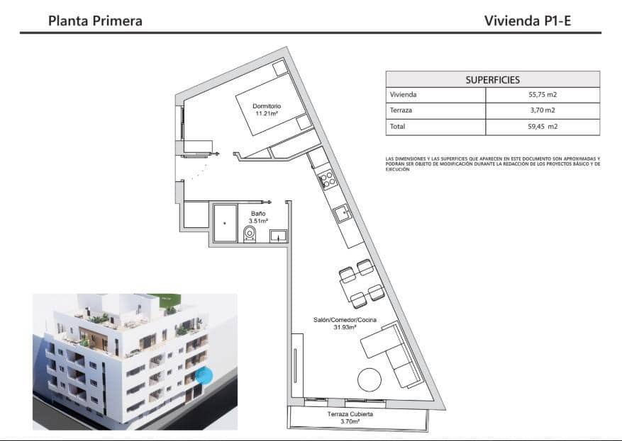 Apartamento de 1 habitación en Torrevieja en venta con garaje - 190.000 € (Ref: 9403536)