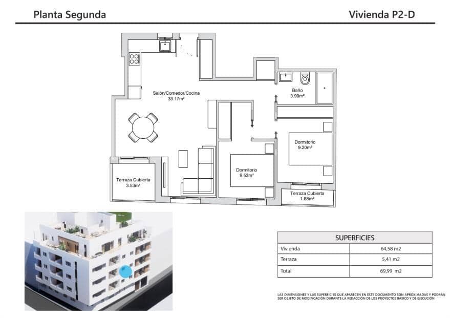 2 quarto Apartamento para venda em Torrevieja com garagem - 220 000 € (Ref: 9763678)