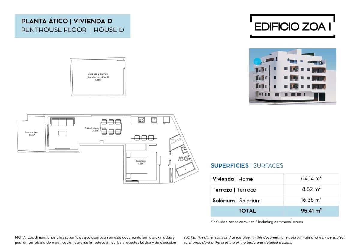 1 soverom Penthouse til salgs i Torrevieja med svømmebasseng garasje - € 229 000 (Ref: 9954364)