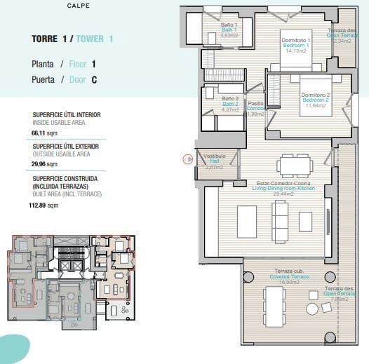 Apartamento de 1 habitación en Calpe / Calp en venta con piscina garaje - 360.000 € (Ref: 7066491)