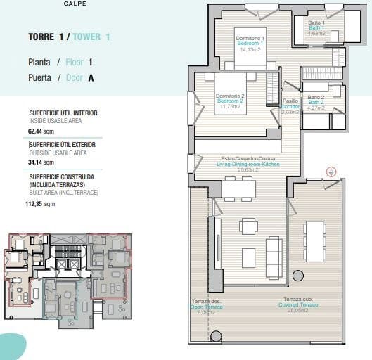 Apartamento de 1 habitación en Calpe / Calp en venta con piscina garaje - 360.000 € (Ref: 7066491)