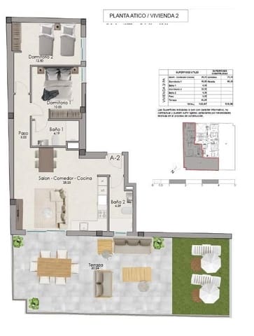 2 sovrum Takvåning till salu i Centro, Santa Pola med pool - 365 000 € (Ref: 10005156)
