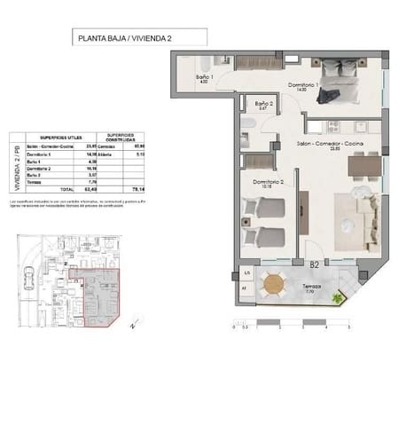 2 sovrum Lägenhet till salu i Centro, Santa Pola med pool - 238 000 € (Ref: 10005158)
