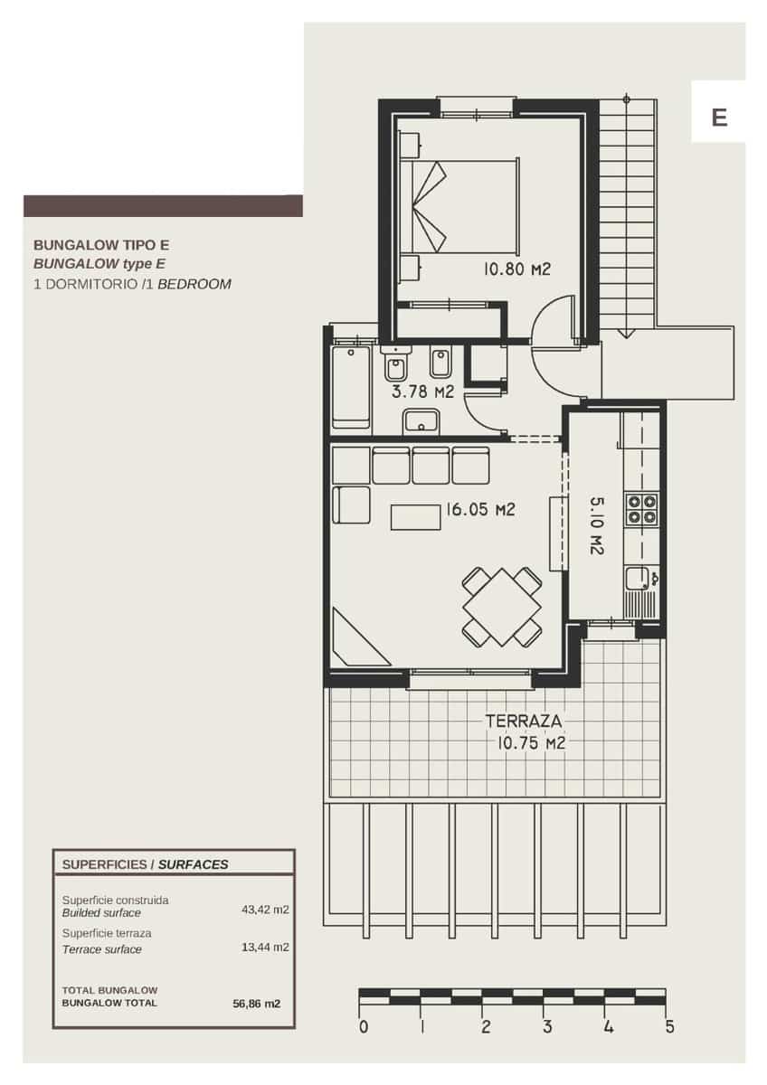 1 bedroom Bungalow for sale in Calpe / Calp with pool - € 180,000 (Ref: 10006244)