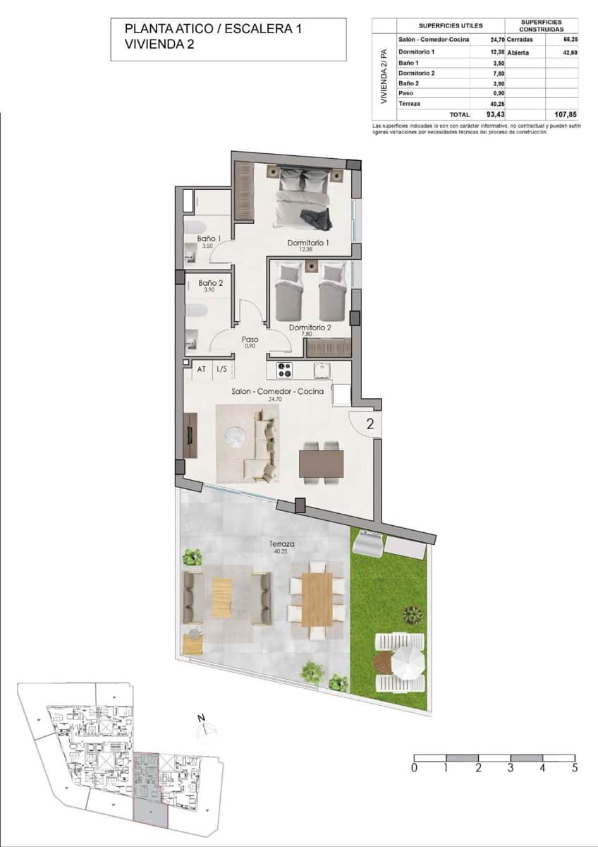2 chambre Penthouse à vendre à Santa Pola avec piscine garage - 385 000 € (Ref: 10151052)