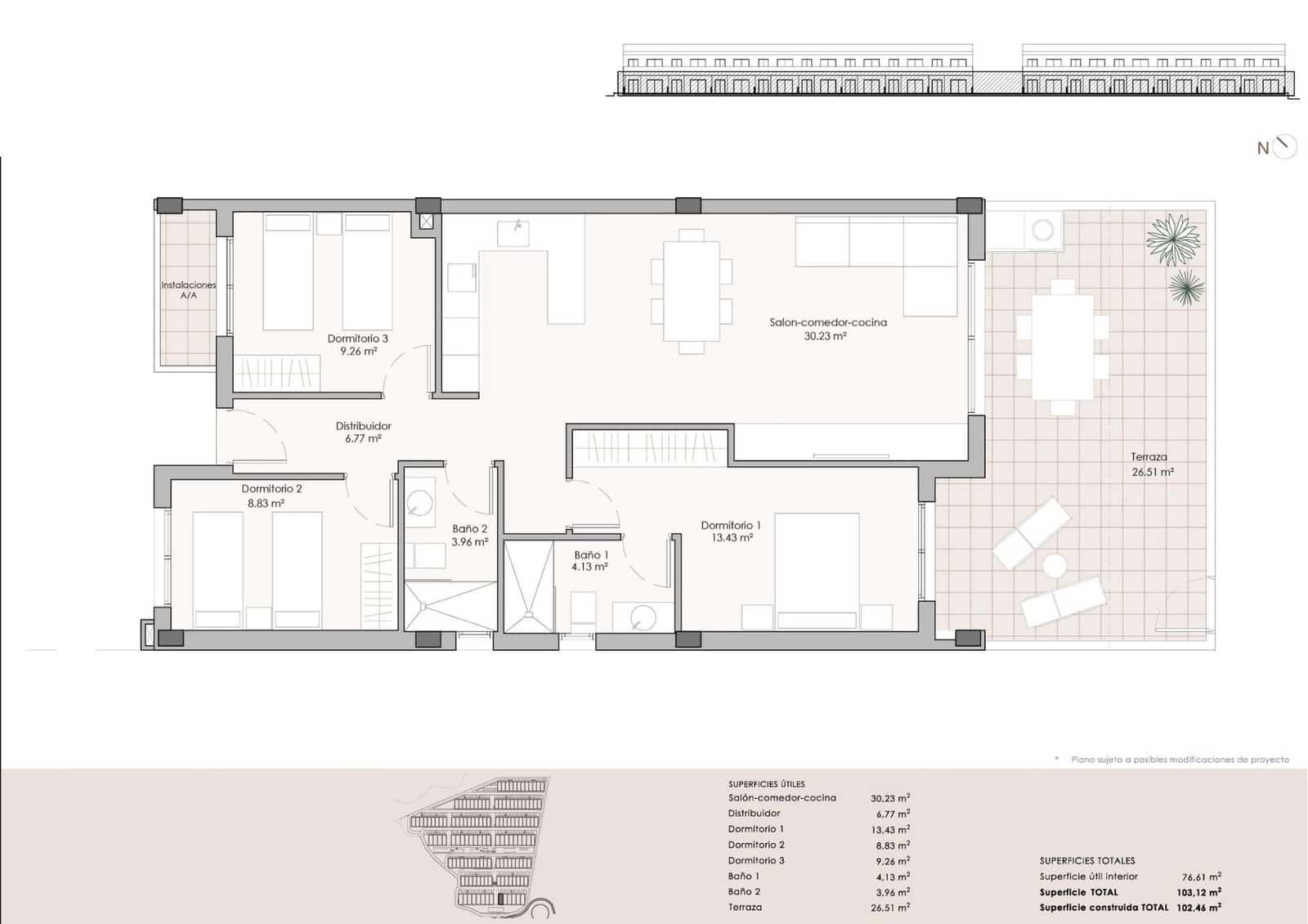 3 sypialnia Apartament na sprzedaż w Pulpi z basenem garażem - 229 900 € (Ref: 10151069)