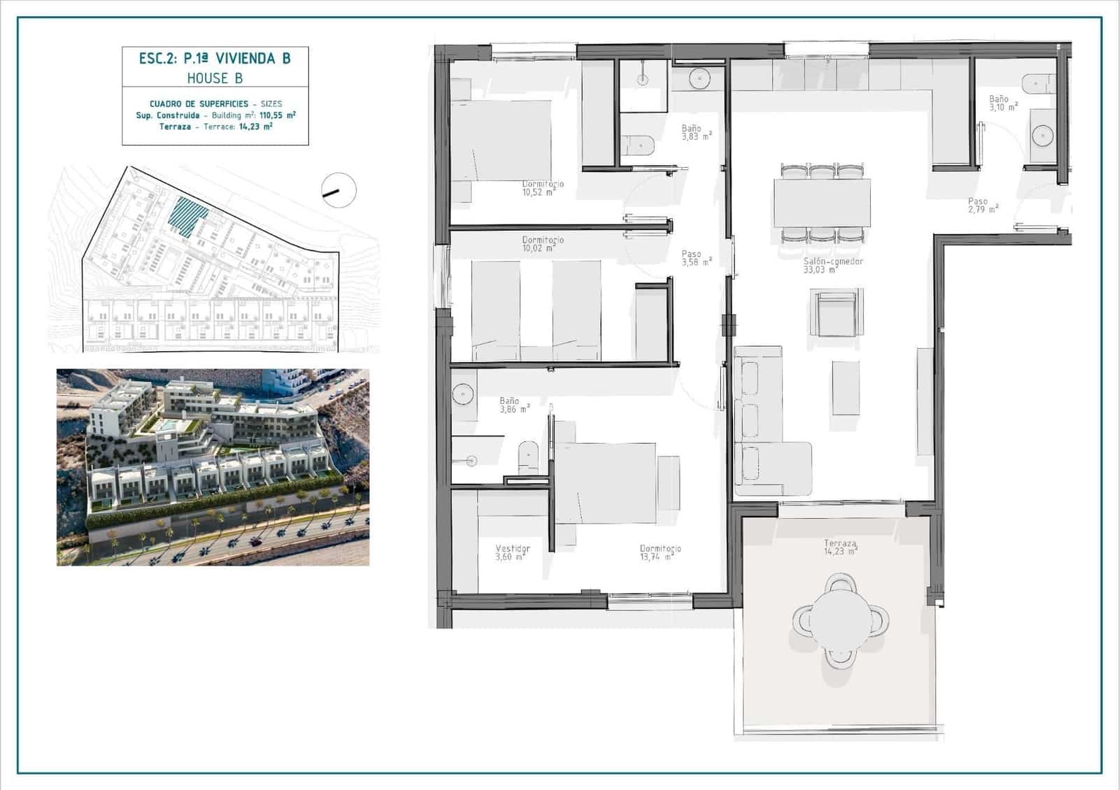 3 slaapkamer Appartement te koop in Aguilas met zwembad - € 288.000 (Ref: 8268717)