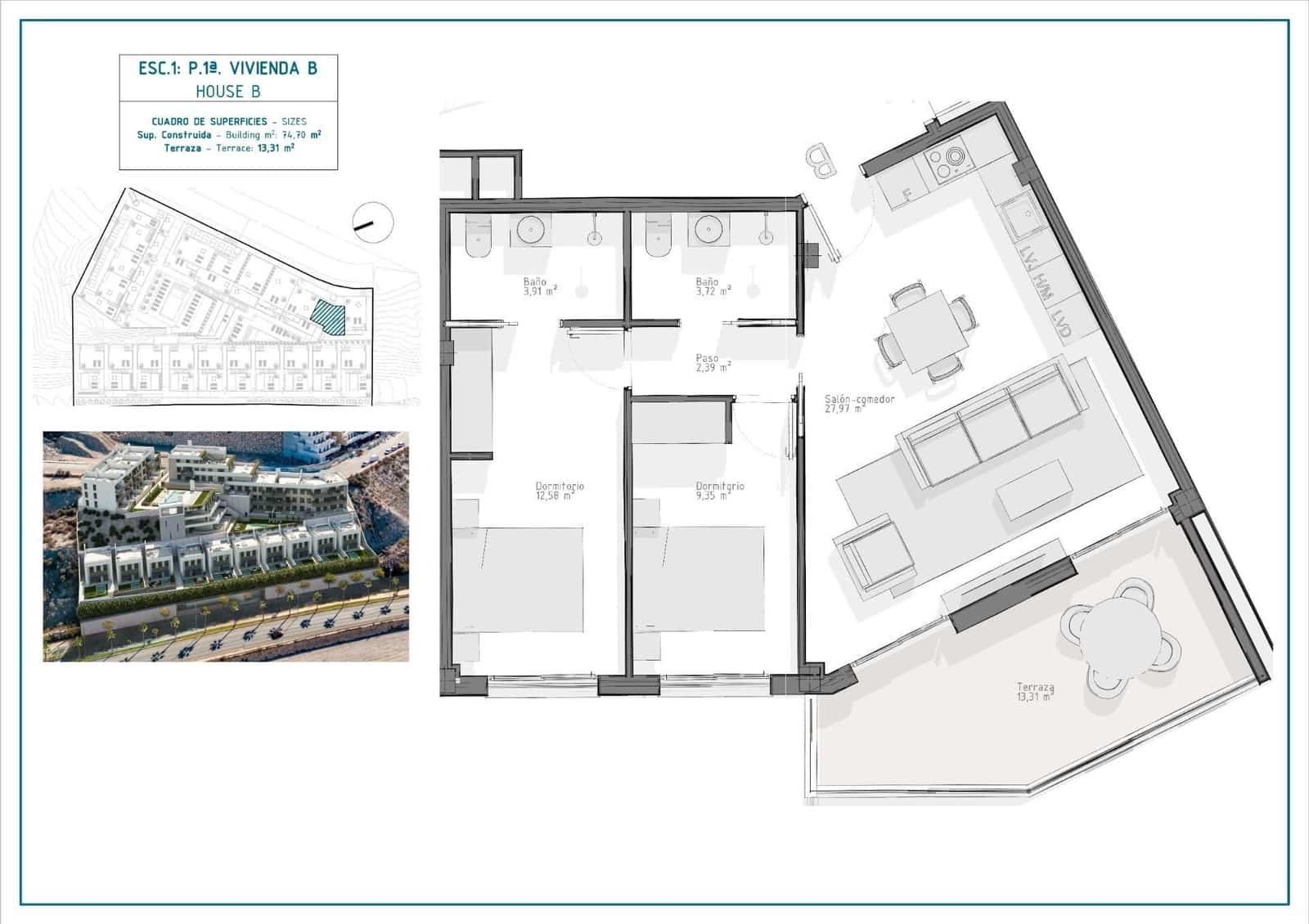 2 slaapkamer Appartement te koop in Aguilas met zwembad - € 267.000 (Ref: 8268718)
