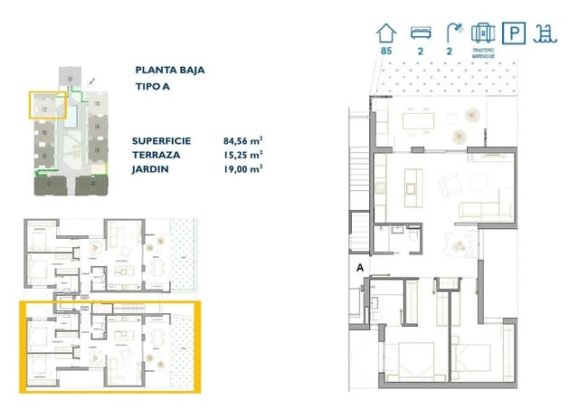 2 slaapkamer Appartement te koop in San Pedro del Pinatar met zwembad - € 282.900 (Ref: 8854666)
