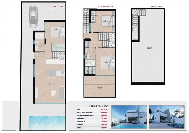 3 soveværelse Villa til salg i Santiago de la Ribera, San Javier med swimmingpool - € 369.950 (Ref: 9007426)