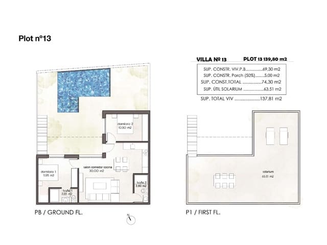 2 chambre Maison de Ville à vendre à Pilar de la Horadada - 350 000 € (Ref: 9007436)