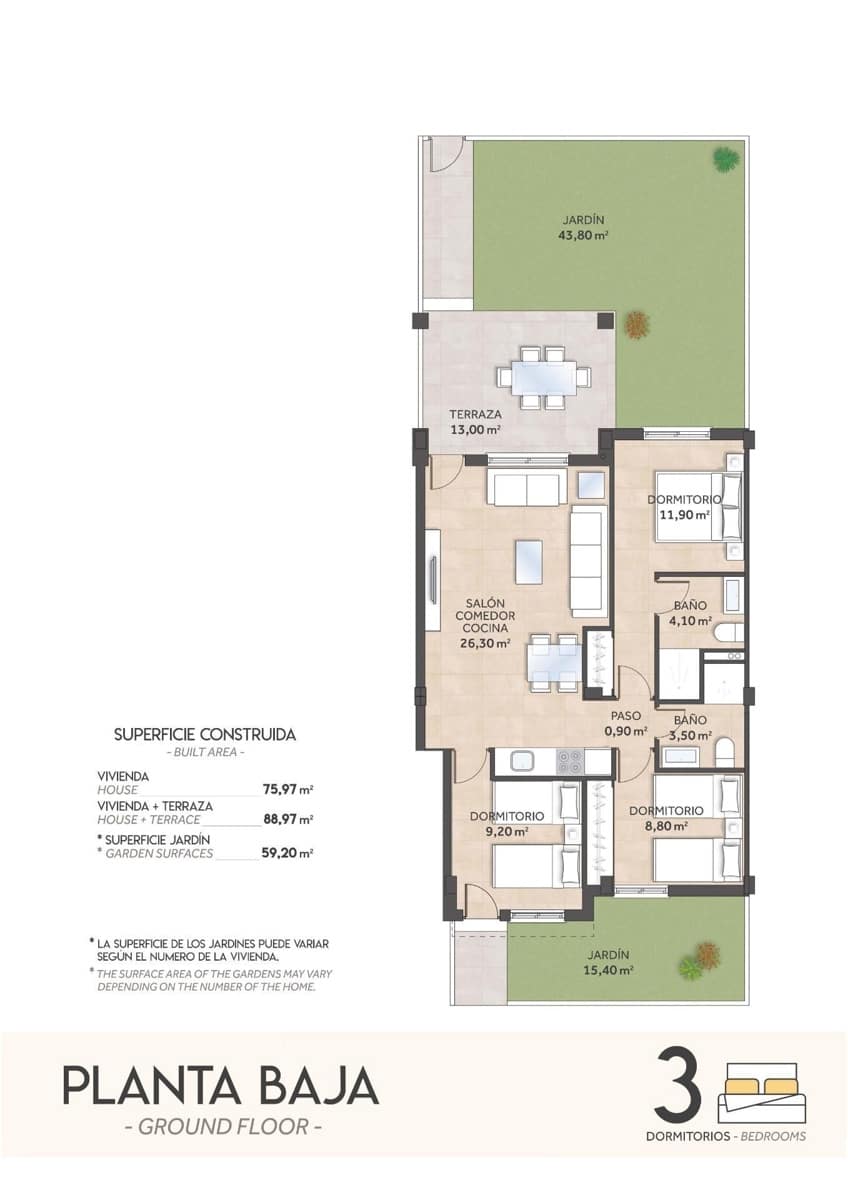 3 soveværelse Bungalow til salg i San Miguel de Salinas med swimmingpool - € 253.052 (Ref: 9197527)