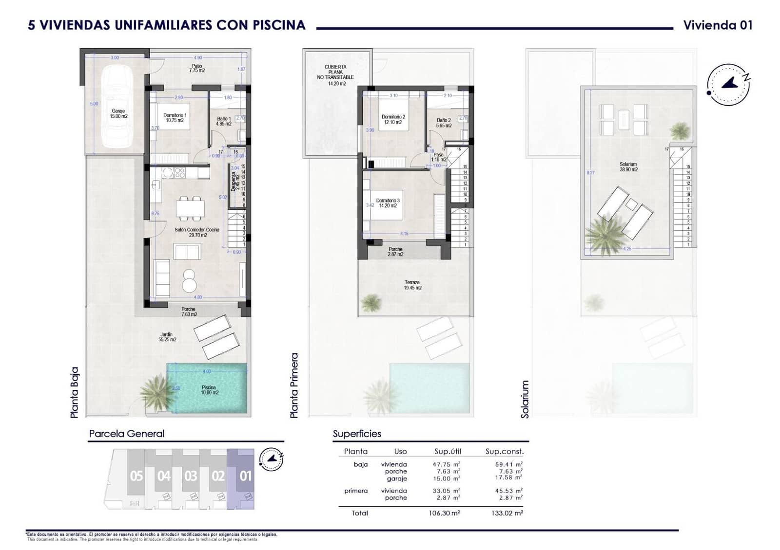 3 soveværelse Villa til salg i San Pedro del Pinatar med swimmingpool - € 380.000 (Ref: 9300330)