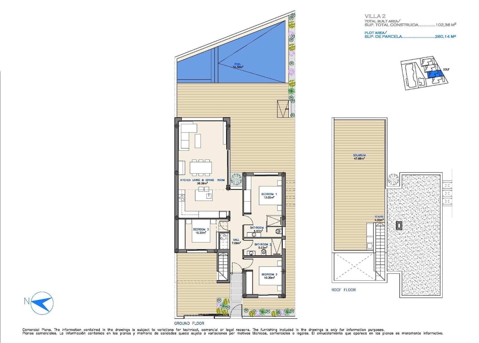 3 soveværelse Villa til salg i Los Alcazares med swimmingpool - € 599.000 (Ref: 9308294)