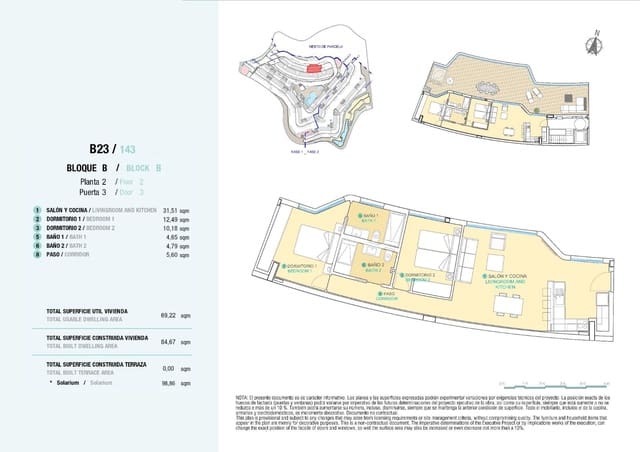 2 soverom Penthouse til salgs i Aguilas med svømmebasseng - € 457 000 (Ref: 9308322)