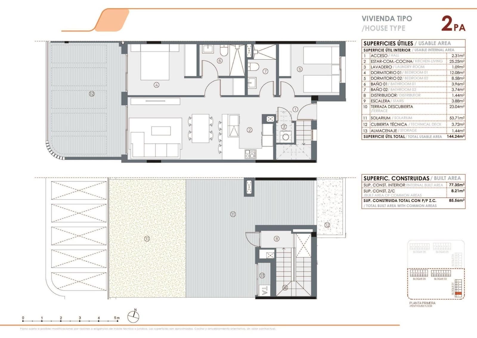 2 sypialnia Penthouse na sprzedaż w Torrevieja z basenem - 345 000 € (Ref: 9521253)